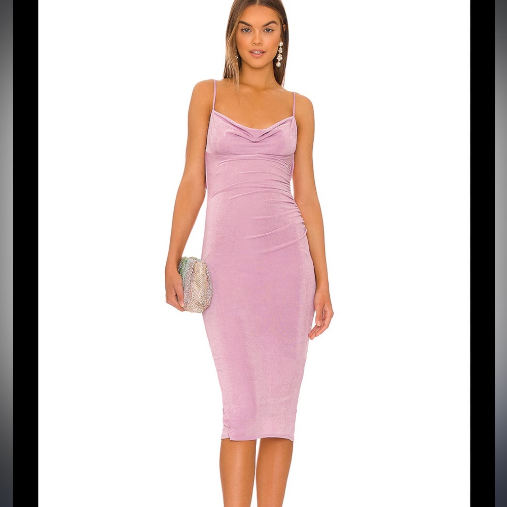 Katie May Bardot Midi Dress Sleeveless V Neck Lilac Women's Size S
